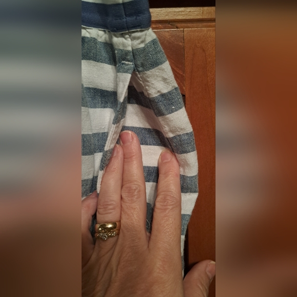 Ladies J. Jill Maxi Skirt Seaside Button Side 100% Linen Beachside Blue Small - Picture 9 of 13